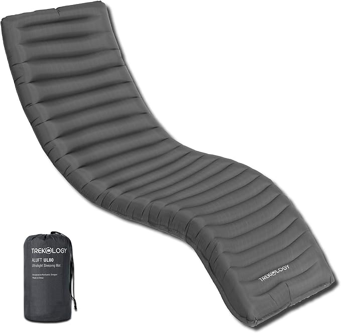 TREKOLOGY UL80 Ultralight Sleeping Pad – Inflatable Camping Sleeping Pad - 40D Nylon Compact Hiking Mat – Lightweight Air ...
