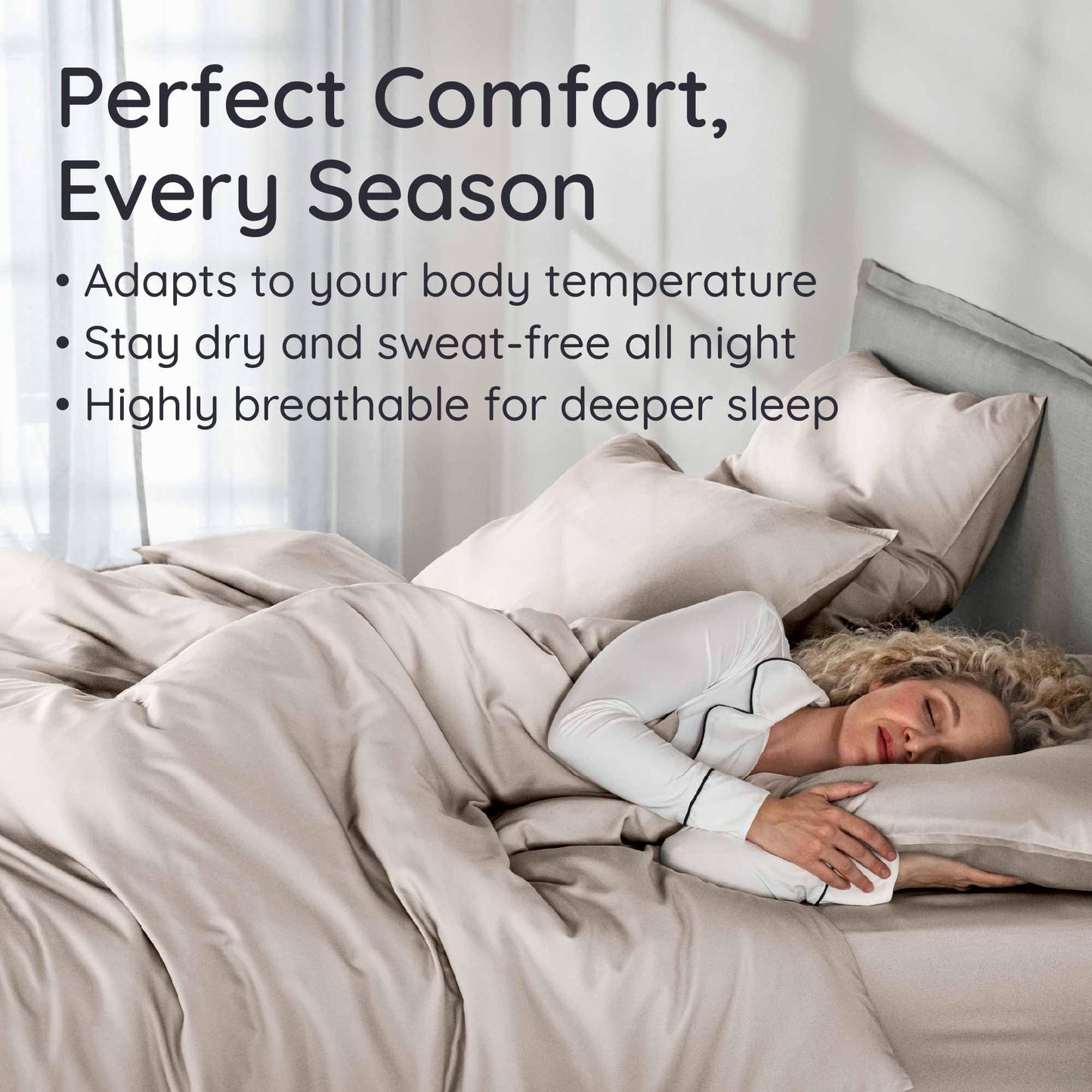 Bambaw 100% Viscose Derived from Bamboo Duvet Cover King Size – 3 Piece Cooling Duvet Cover Set King Size, Extra Soft & Breathable, No Comforter (Sand)