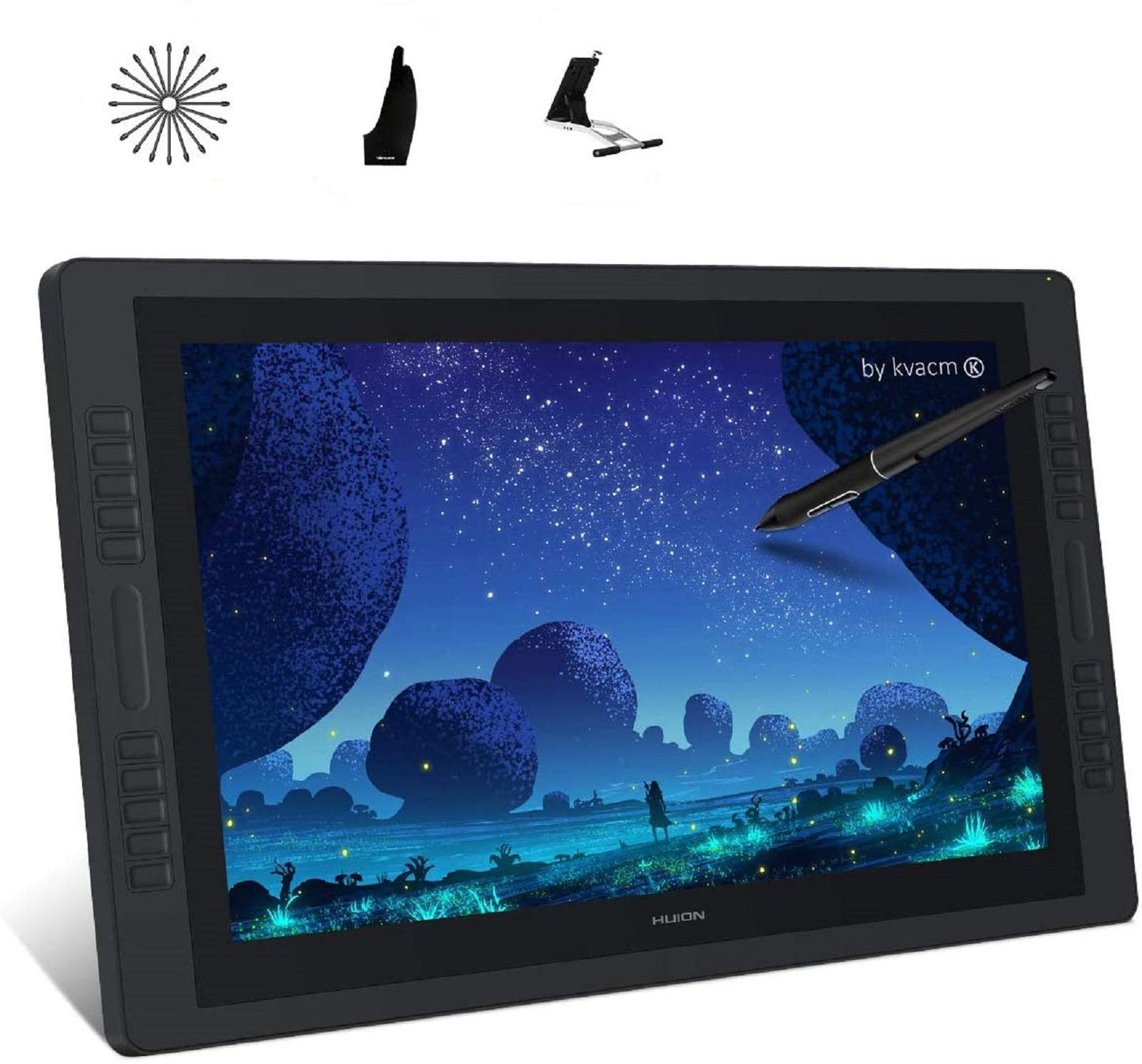 Huion Kamvas Pro 24 2.5K Qhd Drawing Tablet With Screen, Full Laminated Anti-Glare Glass Drawing Monitor With Battery-Free Stylu