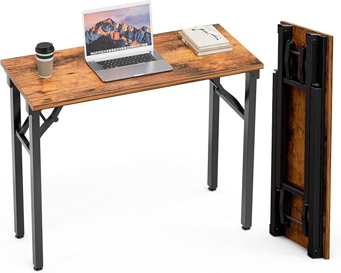 TEMI Small Computer Desk Folding Table - 35.8" Foldable Office Desk, No Assembly, Perfect for Small Spaces in Bedroom, Dor...