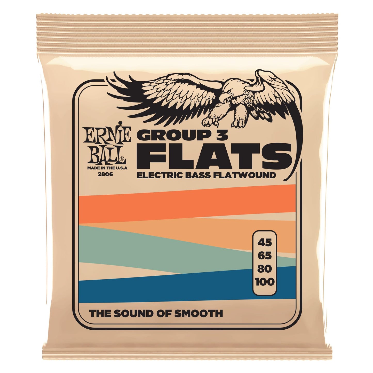 Ernie Ball Group III Flatwound Bass Guitar Strings, 45-100 Gauge (P02806)