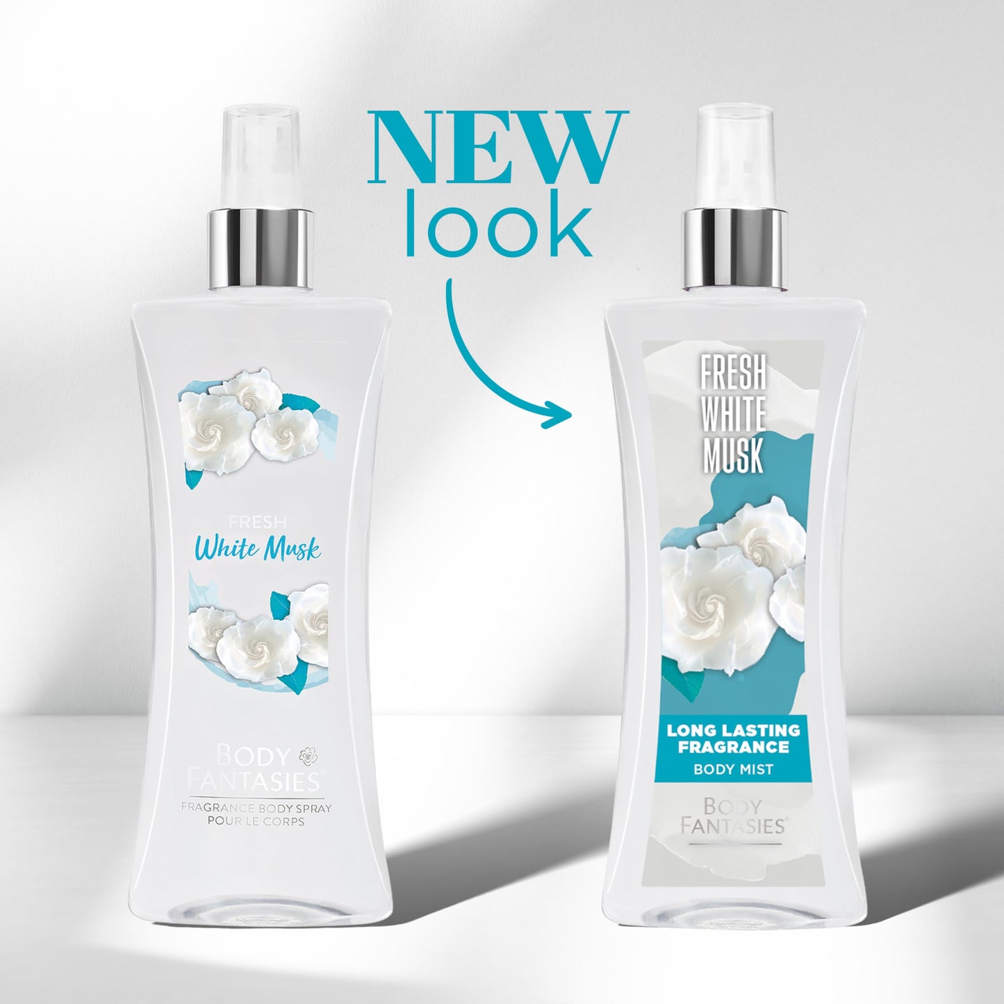 Body Fantasies Signature Fragrance Body Spray, Fresh White Musk, 8 fl oz (Pack of 2)