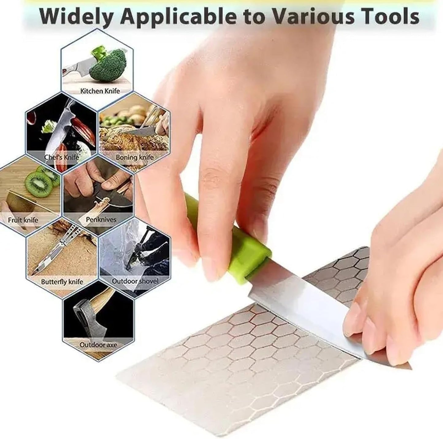 Diamond Sharpening Stone for 4 PCS Diamond Plate Honing Stone for Kitchen Sharpening Dull Knives Grindstone, 240/400/600/1000 Grit
