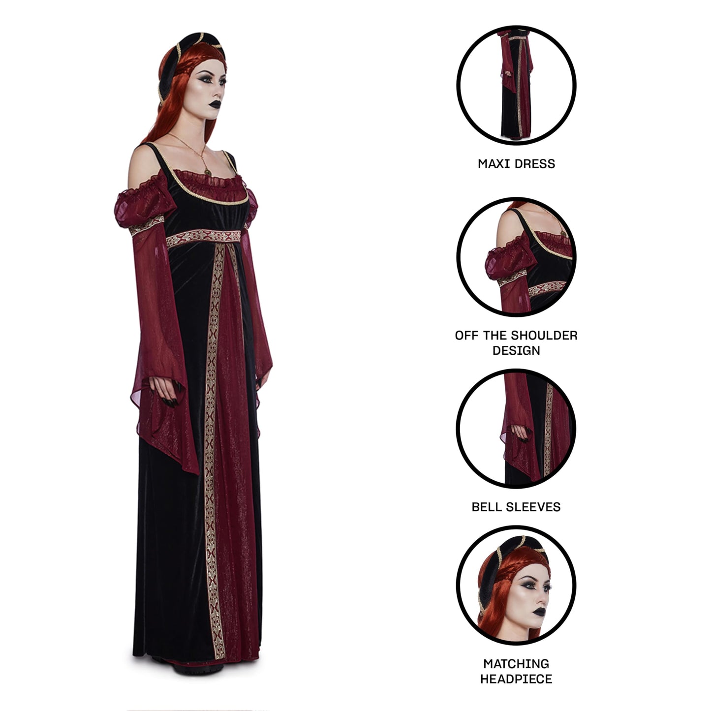 Dolls Kill Renaissance Princess Halloween Costume - Medieval Ren Faire Outfit by Trickz N' Treatz - X-Large