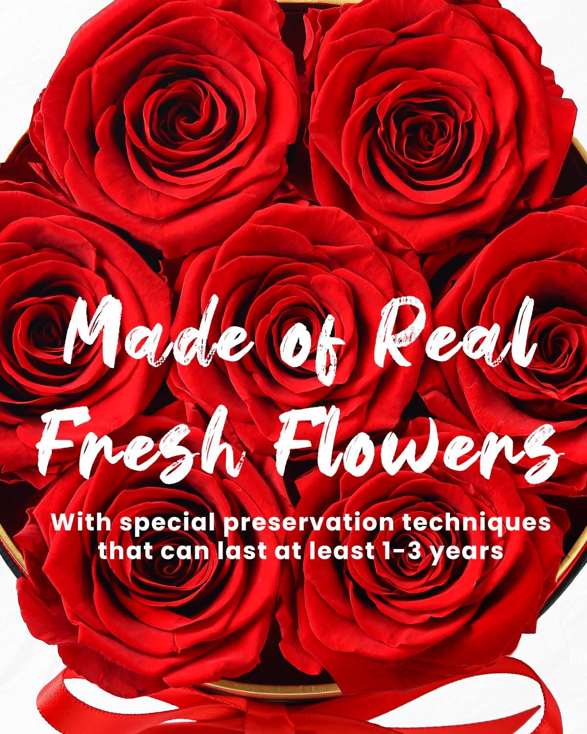 Changshunqi Forever Flowers Preserved Roses in a Box - 7 Preserved Flowers in a Box Last 2-3 Years, Eternal Rose Birthday Flower Gifts for Women Her Wife, Anniversary, Mothers Rose Gift for Her