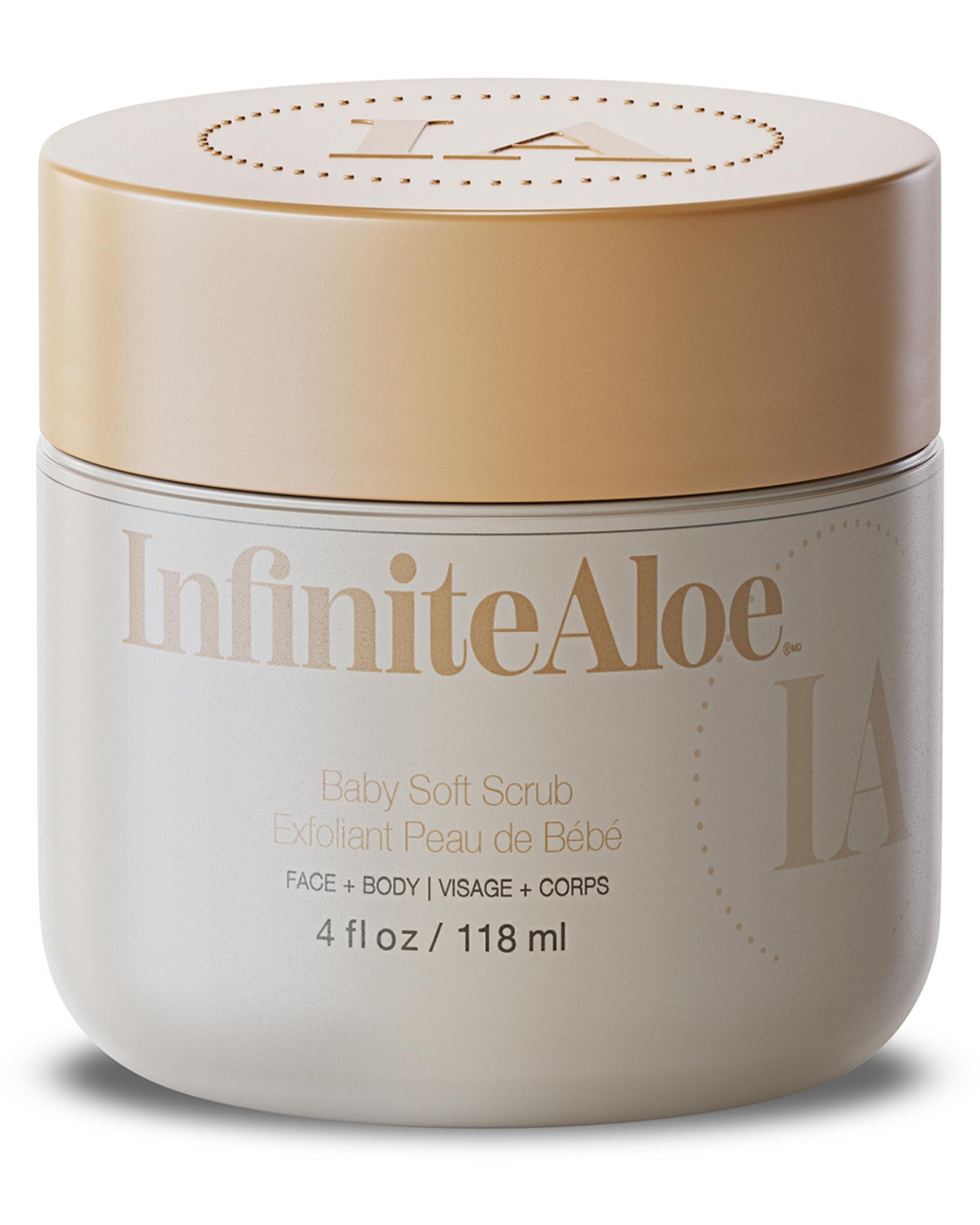 InfiniteAloe Baby Soft Scrub, Aloe Vera Based Face and Body Scrub - Exfoliating and Moisturizing - 4oz.