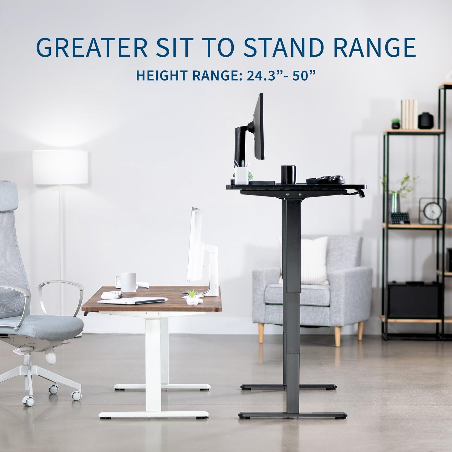 VIVO Electric 63 x 32 in Dual Motor Standing Desk, Memory Height Adjustment, 2B Series, Reclaimed Wood Top Black Frame, DESK-KIT-2B1P