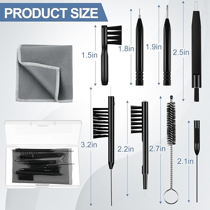 Patelai 10 Pieces Hearing Aid Cleaning Kit Multi Functional Hearing Aid Brush Cleaning Tools for Earbuds,Headphones, Amplifiers with Wax Loop and Magnet Set with Case, Gifts for Relatives