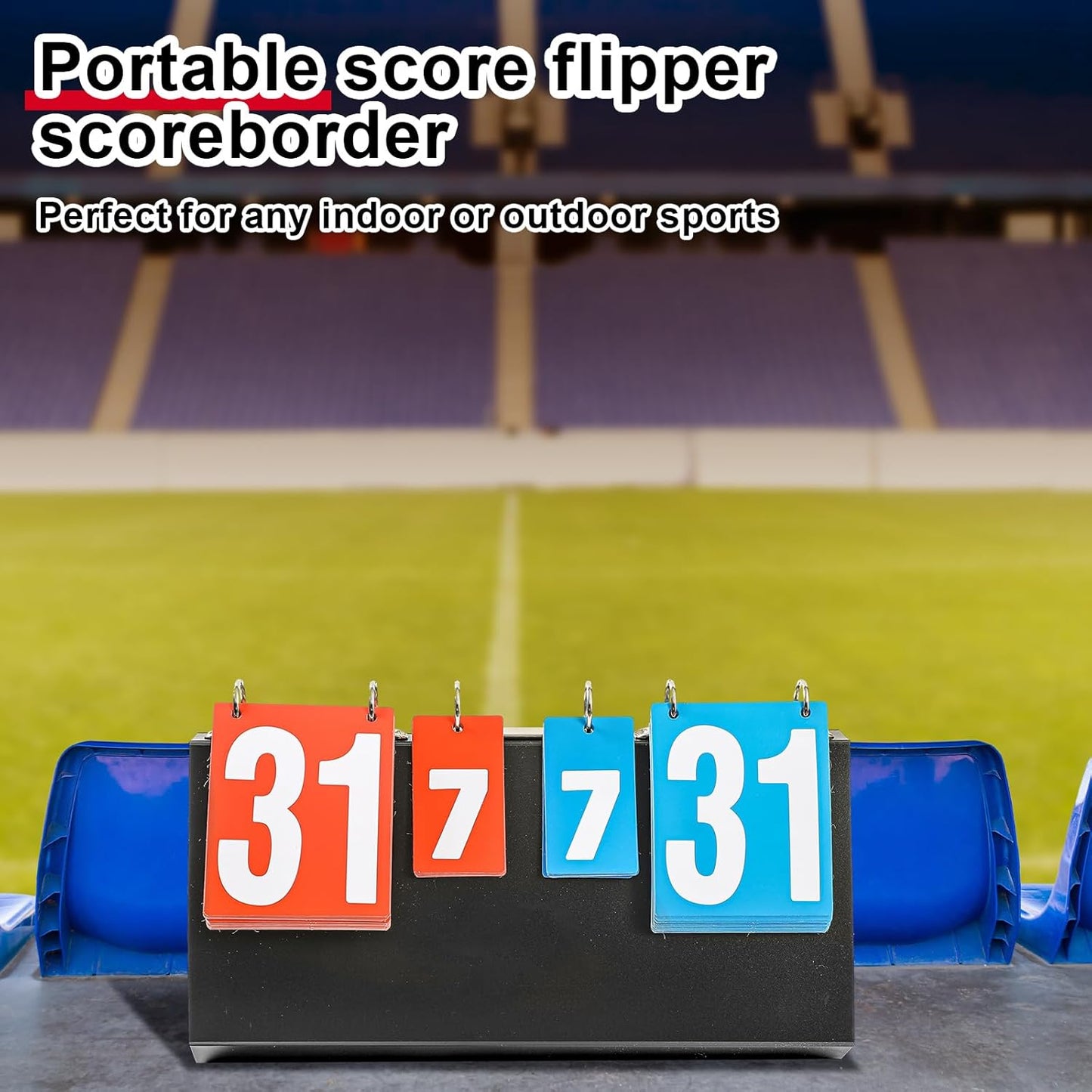 Yeaqee Portable Score Keeper with Storage Bag Flip Basketball Scoreboard Tabletop Scoreboard Flipper for Indoor Outdoor Sports Match P. E Classroom Activities Game