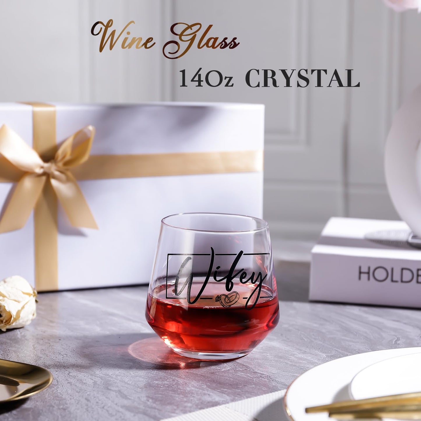 JOVGANK Wedding Gifts for Couples 2025, Bridal Shower Gifts, His and Hers Glass, Mr and Mrs Glass, Drinking Glasses Set, Hubby and Wifey Gift, Couples Gift for Bride and Groom