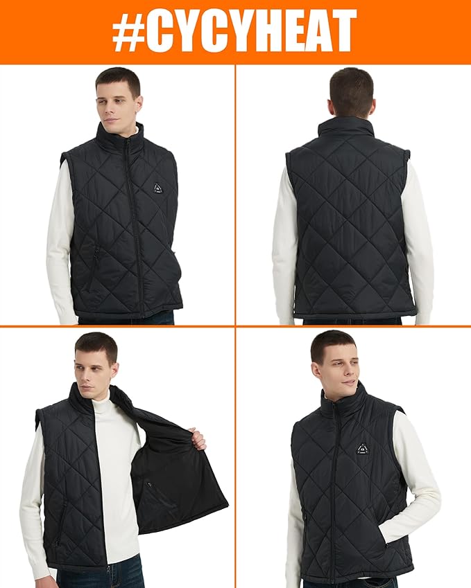Heated Vest for Women and Men - Quilted Lightweight Heating Jacket Coat, Upgraded 7.4V 10000 mAh Battery Pack