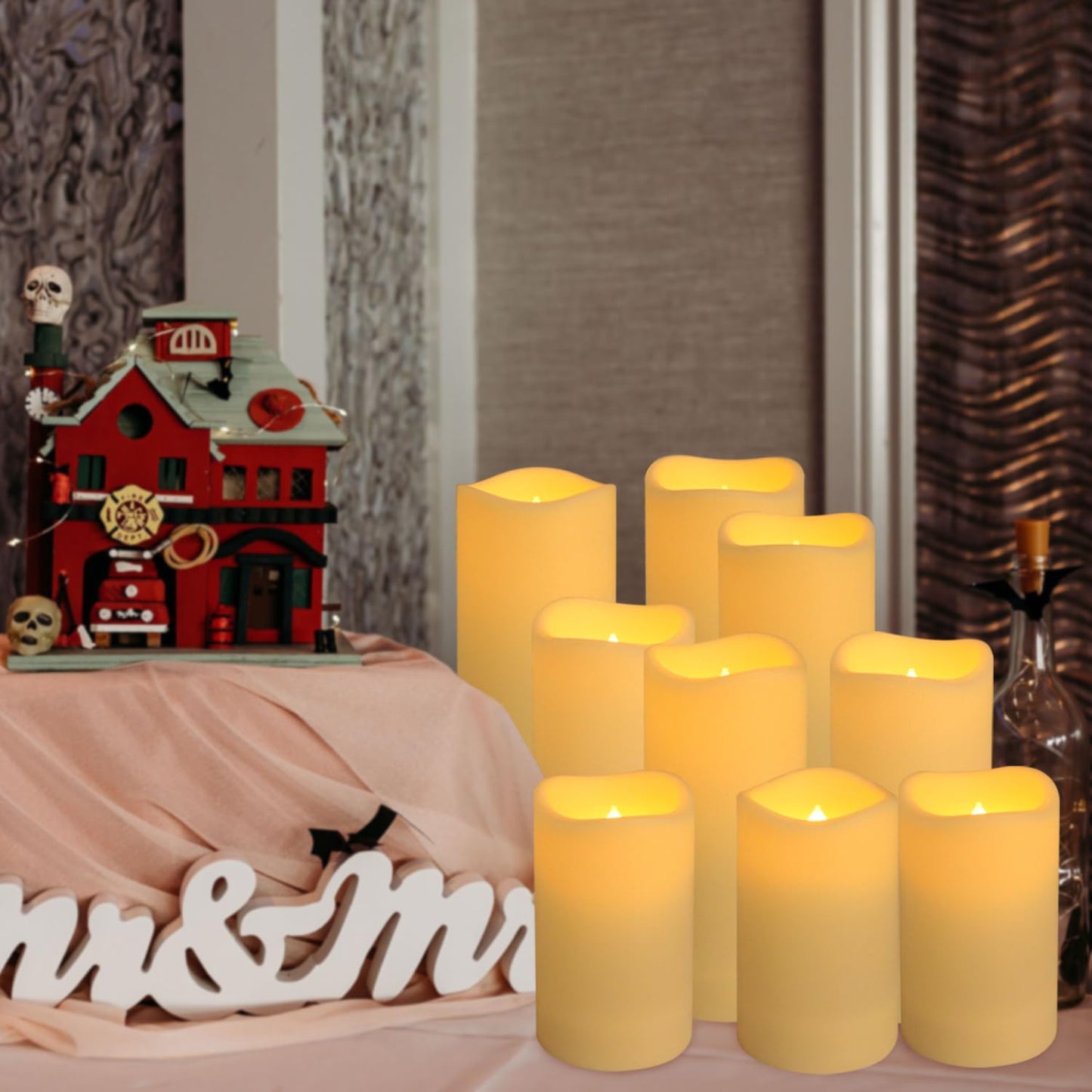 Pliadvbu Flameless Led Candles 72 Pack, Outdoor Realistic Waterproof Votive Candles With 4 Remote Control And Timer For Hallowee