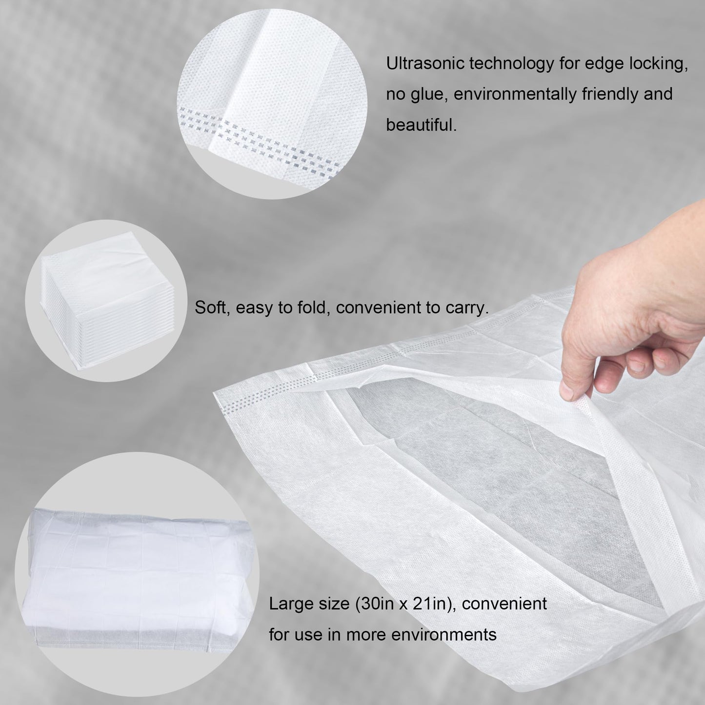 Disposable Pillow Case Covers(Pack of 100),Bulk Pillow Cases for Medical Hospital Travel,Paper Pillow Cases Disposable 21” Width x 30”Length (White)