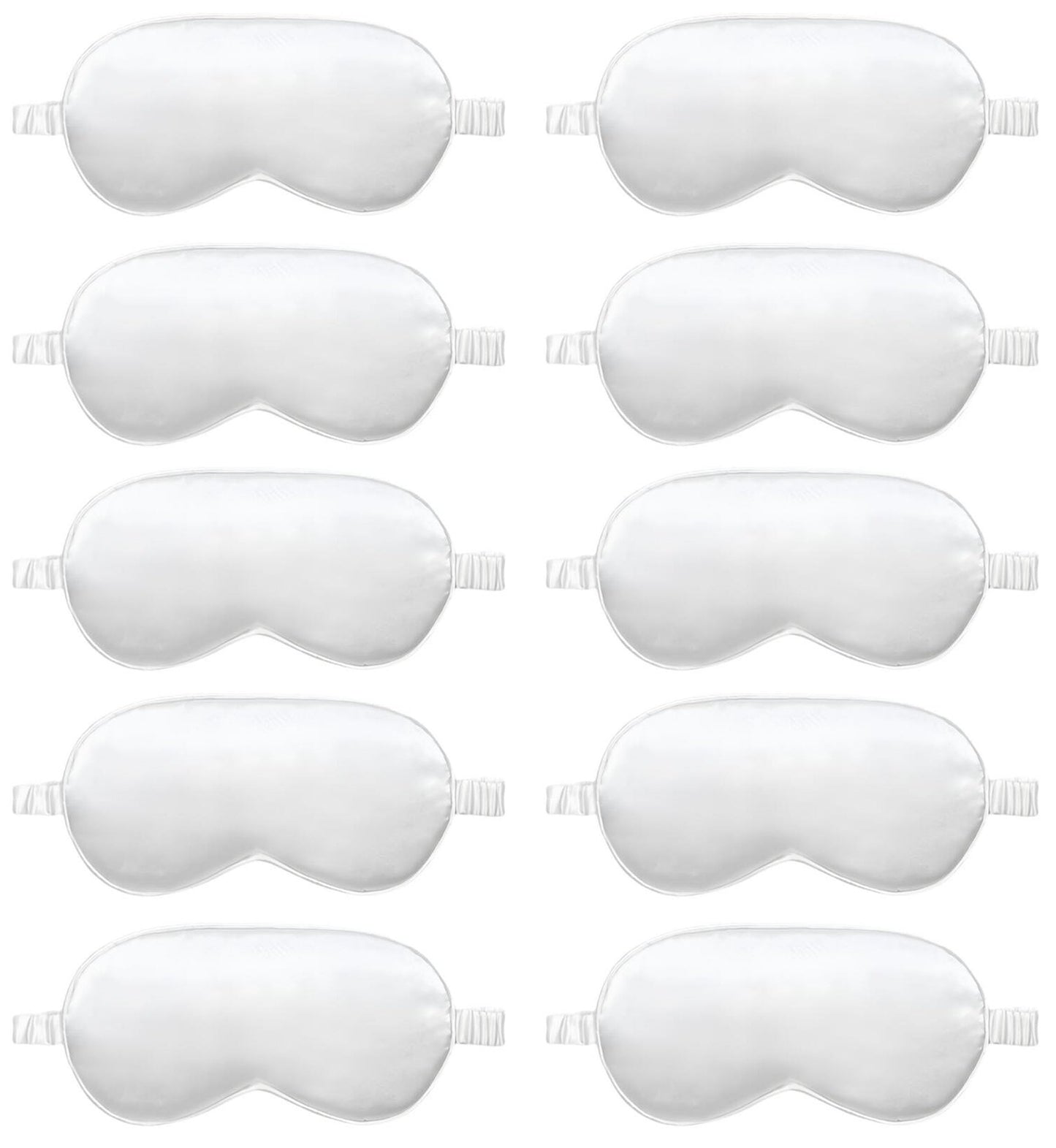 10 Pack Sleep Mask,Silk Eye Mask,for Night Sleeping,Office, Travel,Party Games,Suitablefor Men/Women (White)