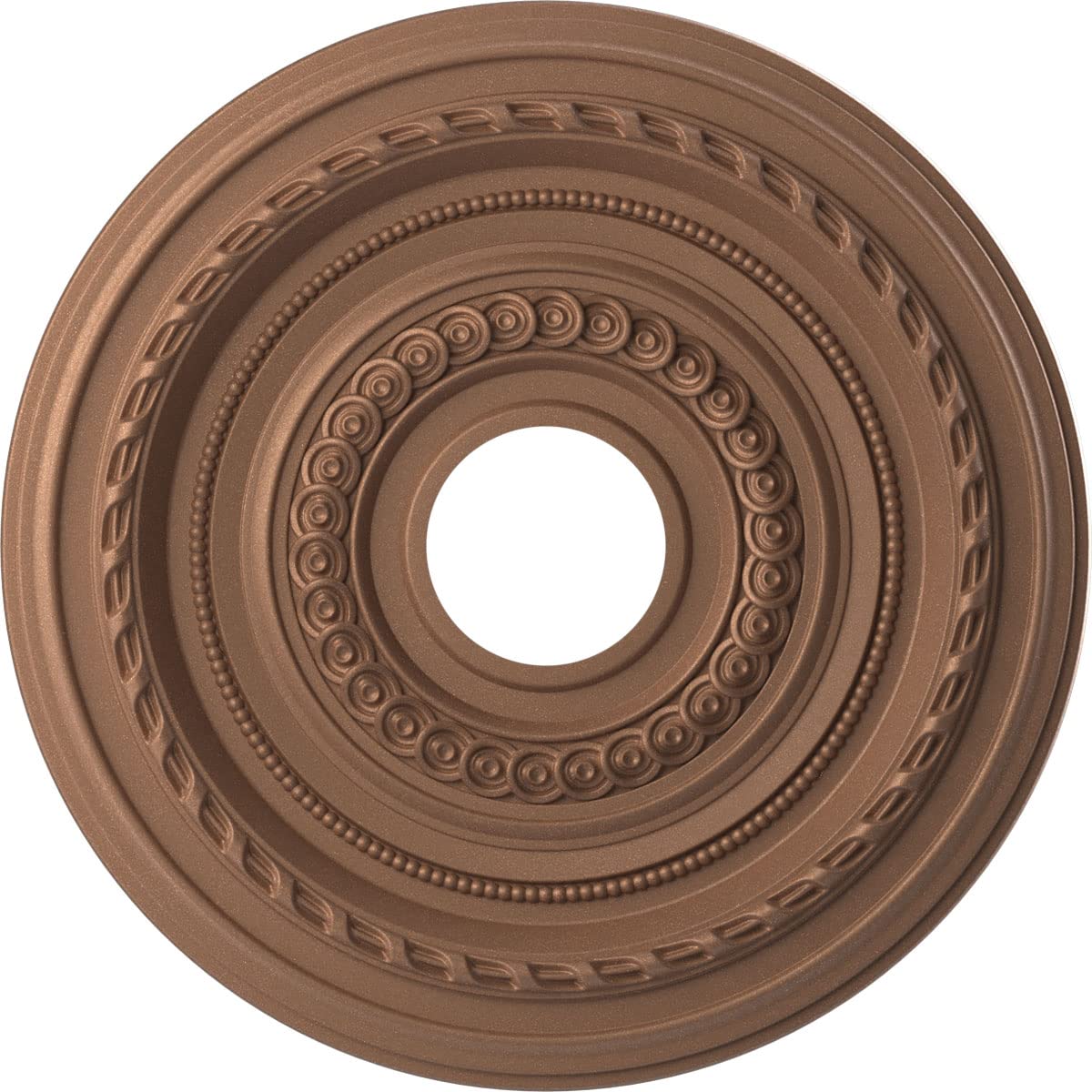 Ekena Millwork 16Od X 3 1/2Id X 1P Cole Thermoformed Pvc Ceiling Medallion (Fits Canopies Up To 4 1/2), Aged Copper