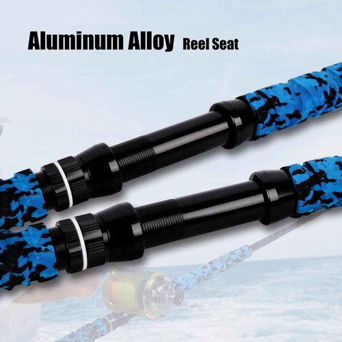 Fiblink Saltwater Offshore Trolling Rod Big Game Rod Conventional Boat Fishing Pole Deep Drop Sea Roller Rod (5’6”, 6’) (Straight Butt, 6' - 80-120lbs)