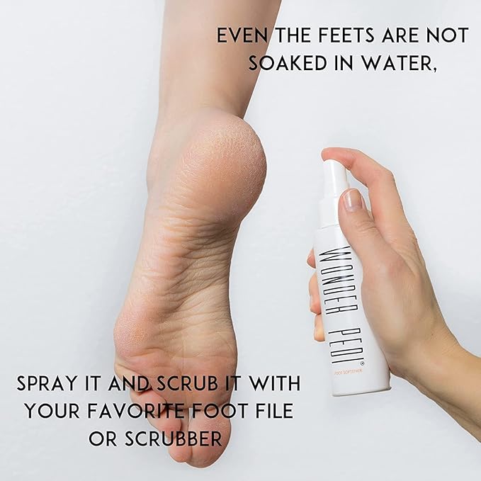 Callus Remover - Three Minutes Fix- Foot File Rasp - Instant Foot Exfoliating Softener Peel Spray, Heels Callus Scrubber File - Home Spa Pedicure Treatment. Wonder Pedi