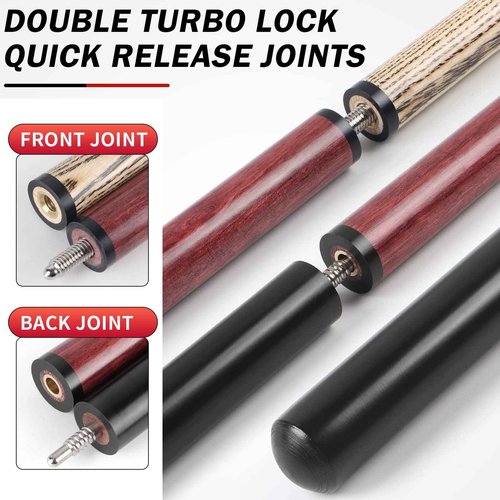 AKLOT Heavy Hitter Jump Break Cue-23oz~25oz 3 Piece Pool Stick 14mm Bakelite Tip for Explosive Breaks and Effortless Jumps