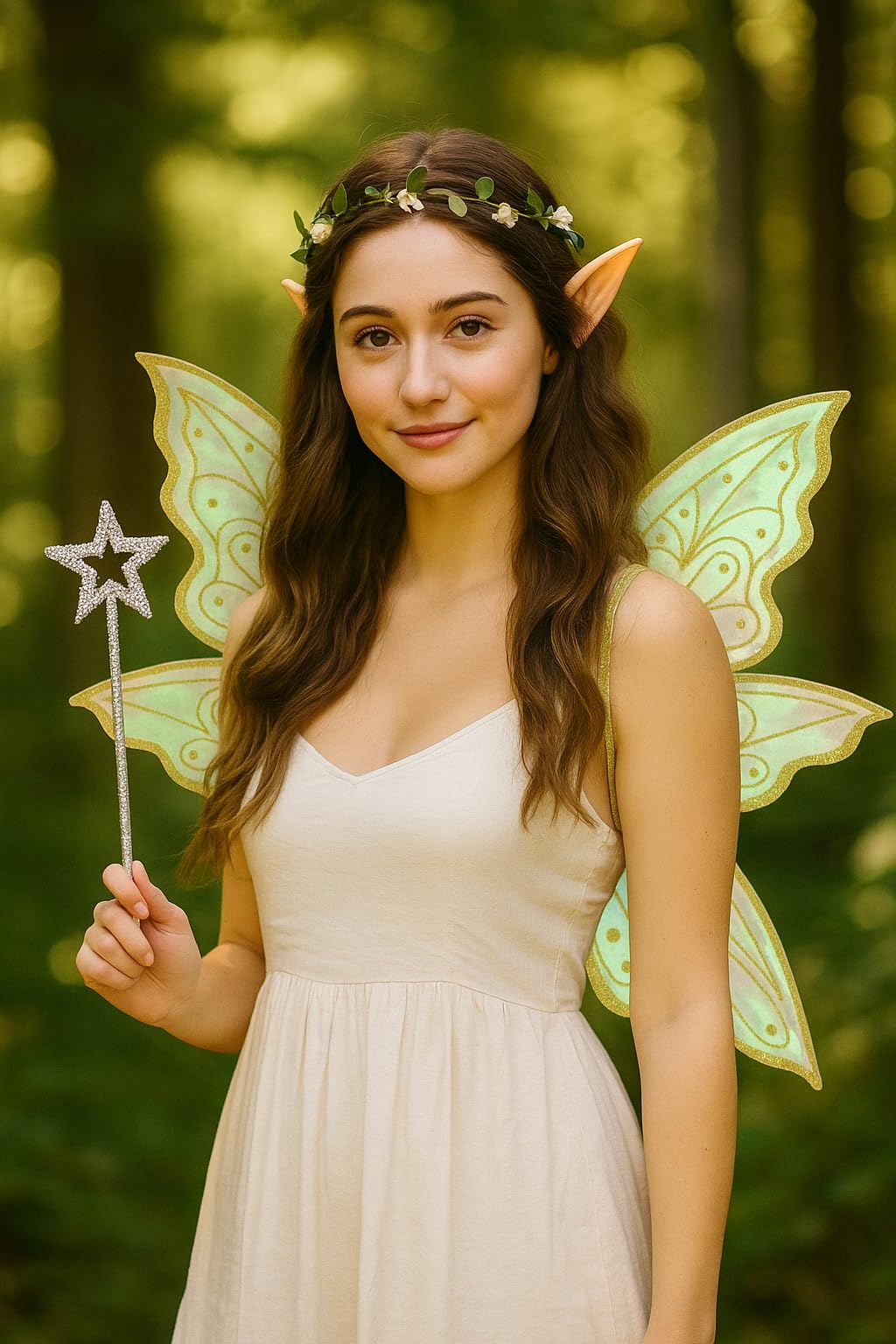 caretoto Gold Fairy Wings for Adults Dress Up Sparkling Sheer Butterfly Halloween Costume Angel Wings for Women Girls1
