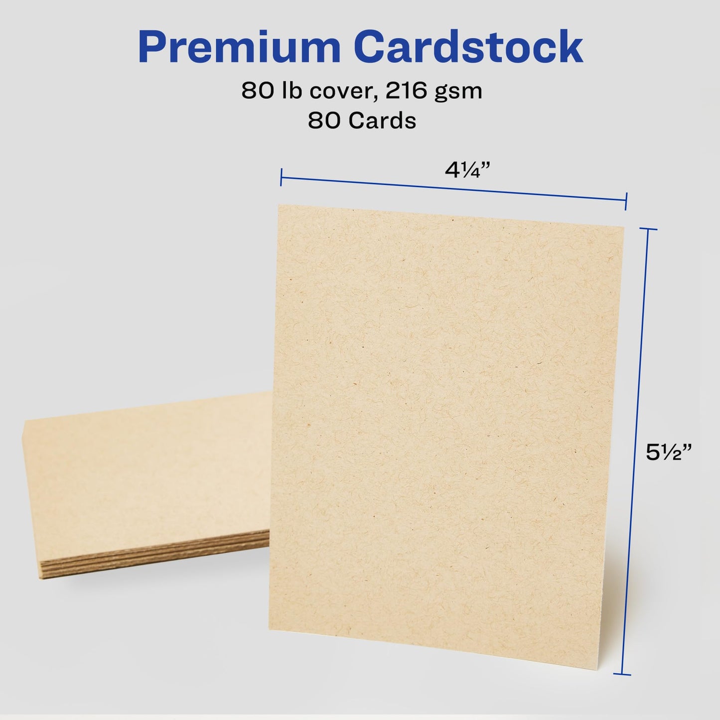Avery Kraft Brown Postcards, 4.25" x 5.5", Laser/Inkjet, 80 Printable Postcards, Also Great for Thank You Cards and Invitations (5629)