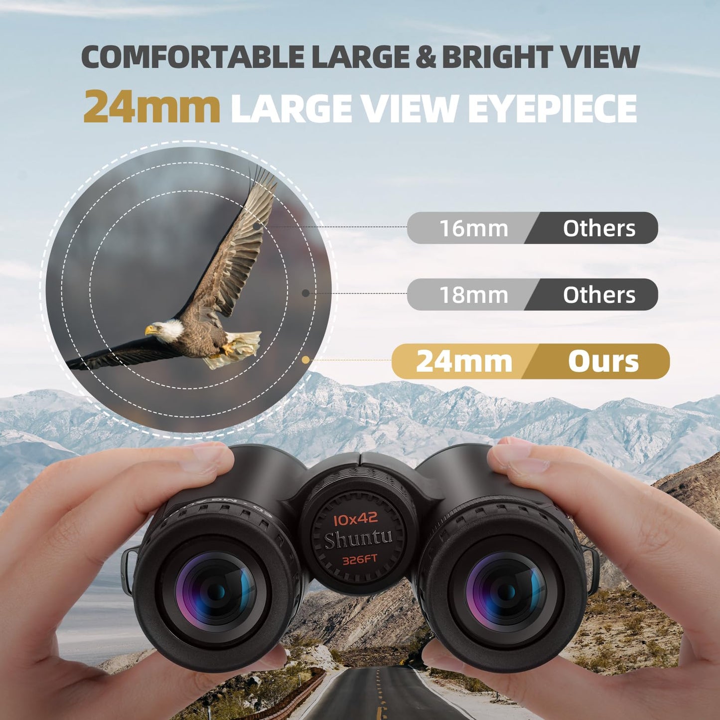 Premium ED HD Binoculars 8x42 for Adults, Waterproof & Fogproof with Magnesium Alloy Body, BAK4 Prism - High Power Binoculars for Bird Watching, Hunting, Travel & Outdoor Sports, Compact