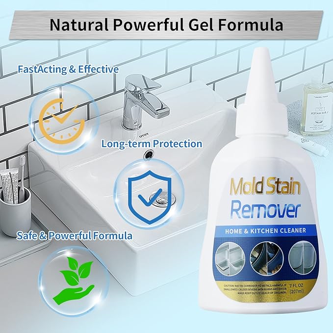 Home Remover Gel (7 Fl oz), Heavy Duty Stain Cleaner Washing Machine Cleaner for Washing Machine, Refrigerator Strips, Bathroom Grout, Sink, Shower, Caulk, and Front Loader Seal
