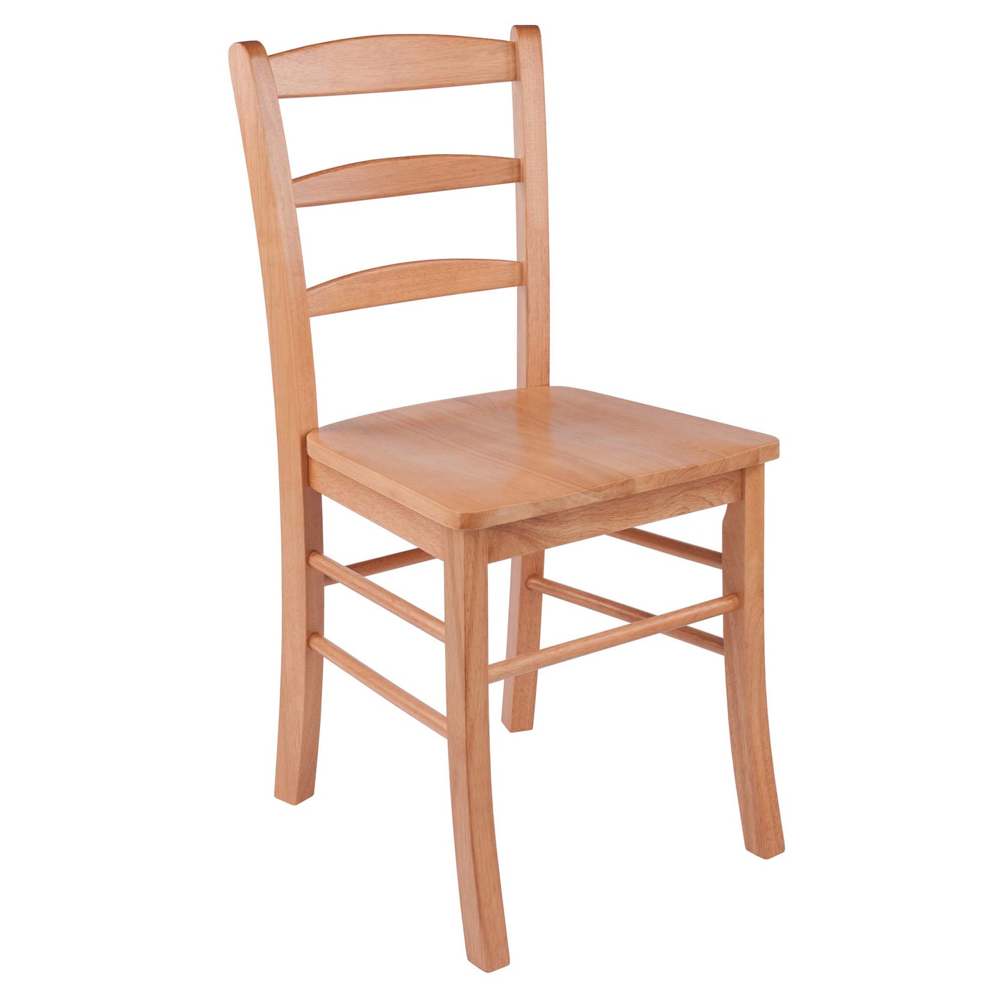 Winsome Benjamin Ladder Back Chair Set of 2 in Light Oak, Classic Backed Kitchen & Dining Room Chairs, Simple & Elegant Home Seating Solution, Great for Office, Hallway, Bedroom