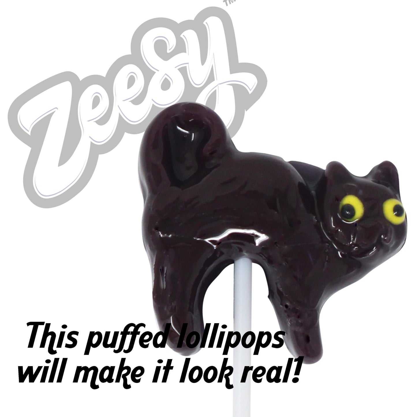 Black Cat Lollipops Individually Wrapped - 12 Black Cat Party Favors - Halloween Black Cat Party Supplies for Halloween Party Supplies, Black Cat Birthday Party