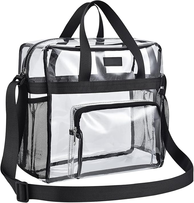 Bagenius Clear Tote Bag Stadium Approved, 12x6x12 Game Day Clear bag for Stadium Events, Top Handle Bags for Concert Work Gym