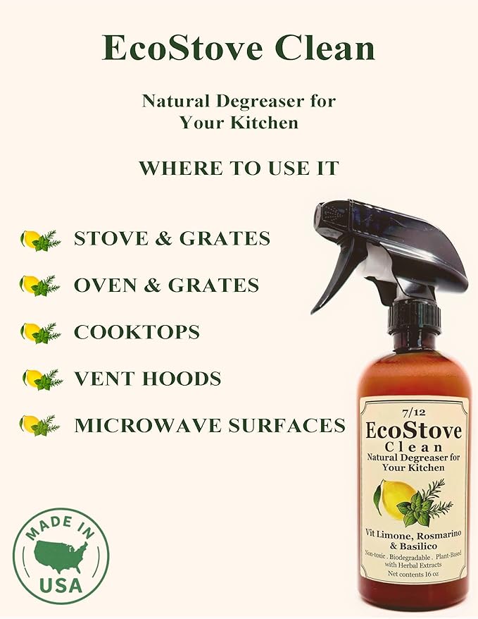 Herbal Scent Stove & Oven Cleaner – Plant-Based, Biodegradable Degreaser | Non-Toxic, Fume-Free, Non-Abrasive | Safe for Glass Cooktops, Stainless Steel & Enamel – 16 oz