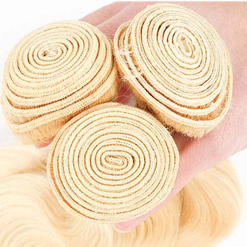 Habiliana Bundles Human Hair 18 20 22 Inch Body Wave Blonde 613 Human Hair Bundles 11A Unprocessed Brazilian Virgin Quick Weave Hair Extensions for Black Women