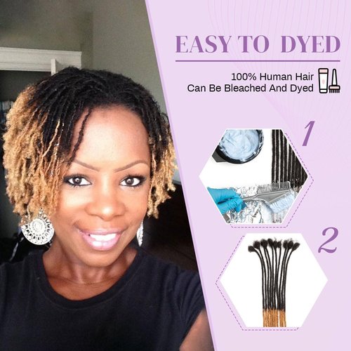 Beauday 8 inch 40 Stands Sisterlocks Loc Extensions Human Hair, 0.2cm Width 100% Human Hair Micro Dreadlock Extensions, Soft Human Hair Dreads Extensions, Natural Black (8 inch 40 Strands, 1B 0.2cm)