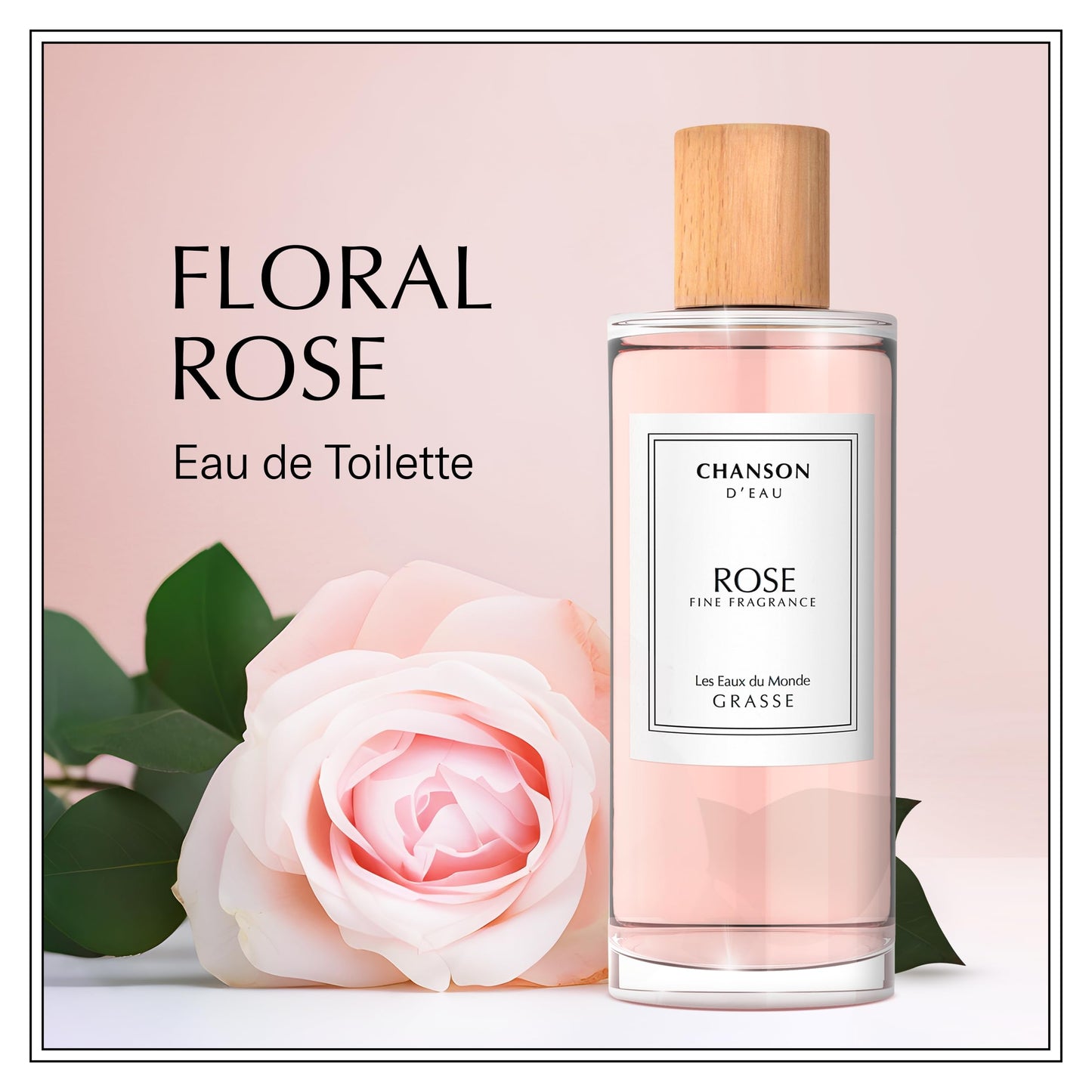 Chanson Rose Eau de Toilette 3.4 fl oz (Pack of 1), Notes of Lychee, Rose, and Oak Moss, Women's Fragrance, Long Lasting, Everyday Fragrance, Travel Size
