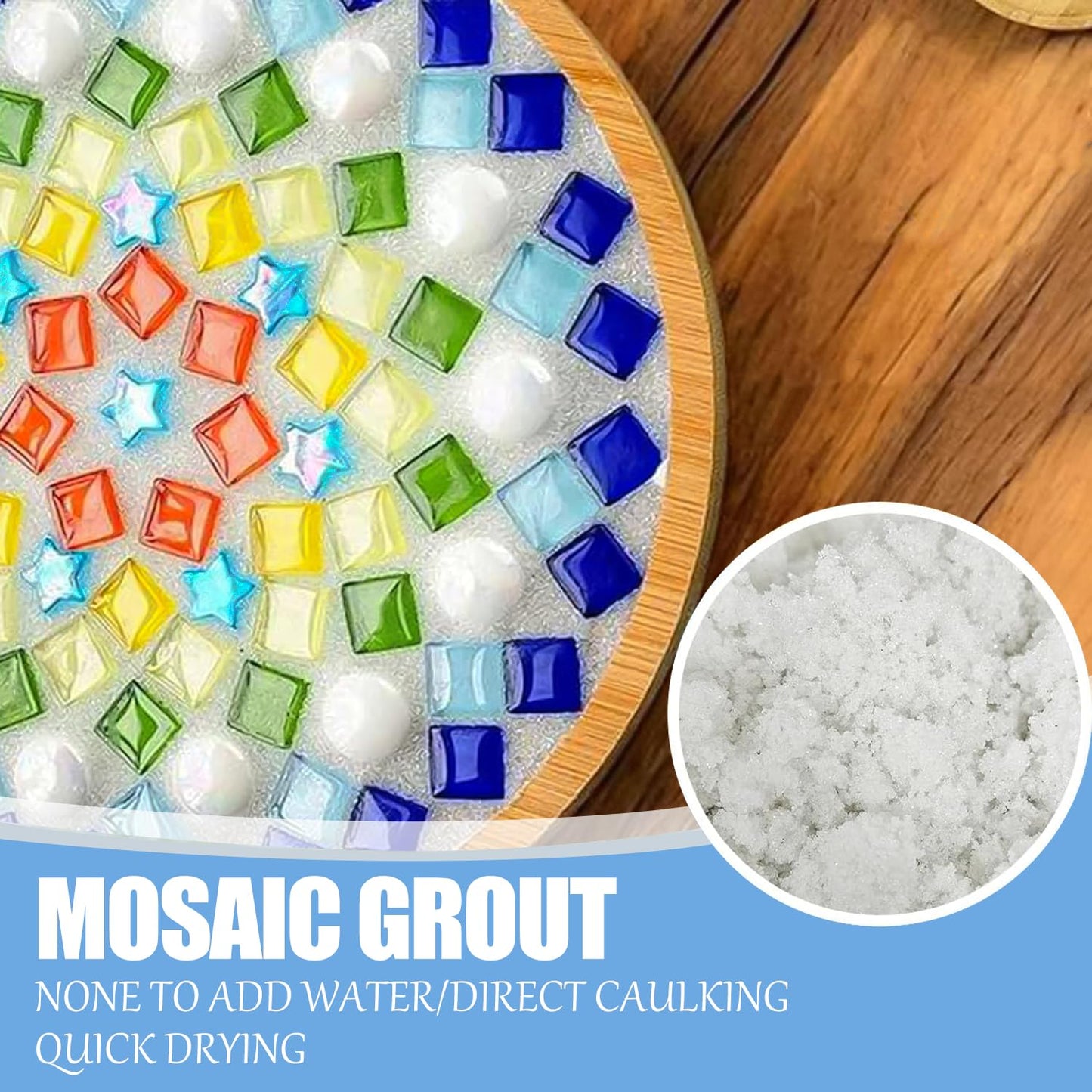 Mosaic Crystal Grout, Mosaics Tile Tools, Mosaic Tile Accessories – Essential for Handmade Grouting and Perfect for DIY Craft Projects (White, 17.6oz)