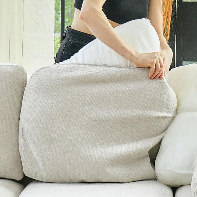 Belffin Modular Sectional Sofa with Pull Out Couch Bed Sectional Couch Convertible Sleeper Sofa with Cup Holder. White