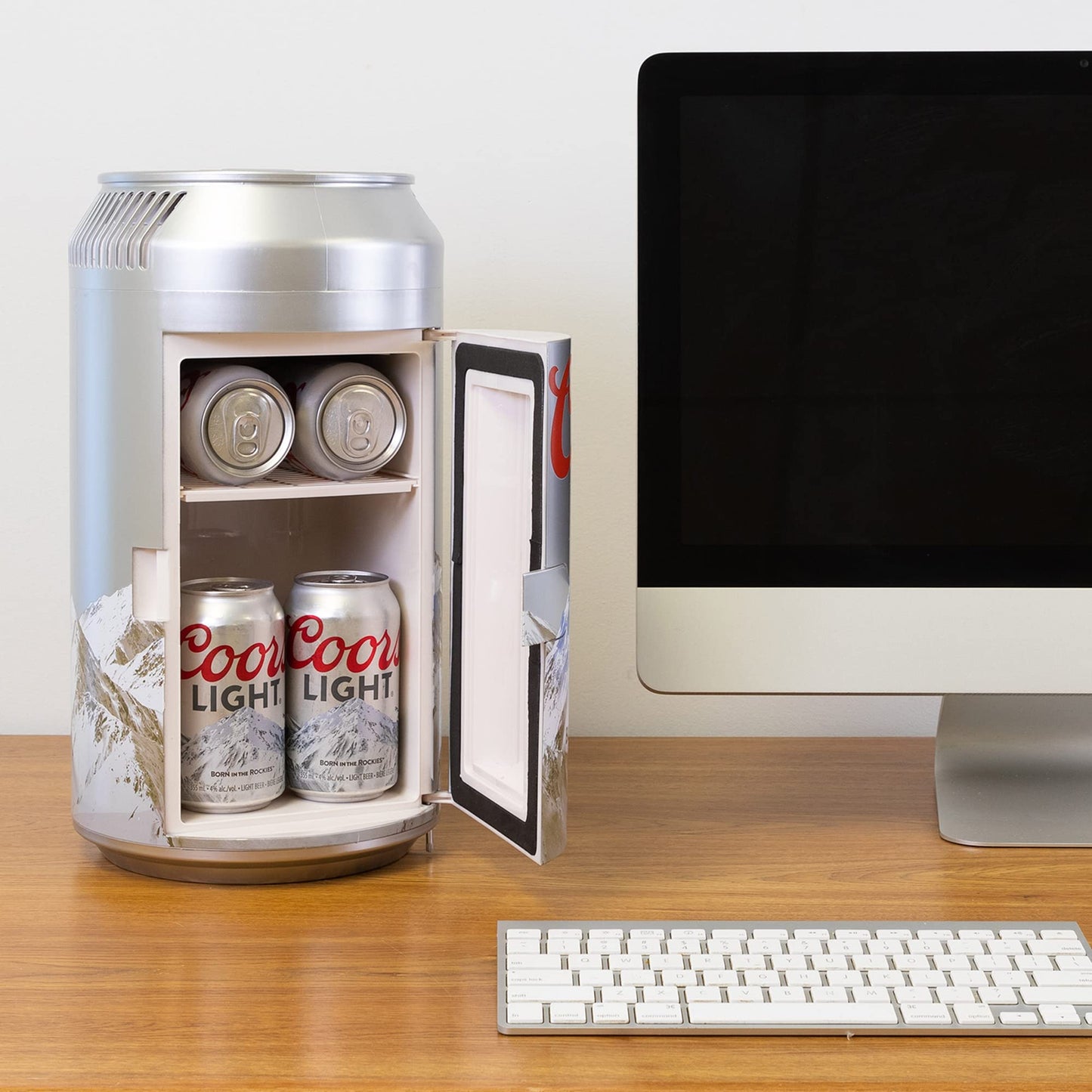 Koolatron Coors Light Mini Fridge - Refrigerator for Bedroom Office, Portable Table Top Beverage Cooler, 12V 110V Refrigerador For Drinks, Soda, Wines, Use In Car, Dorm, Outdoor, 8 Can