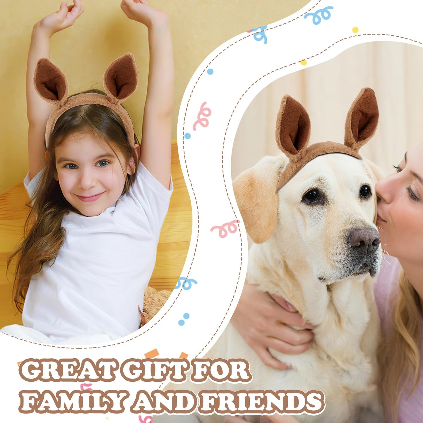Sibba Kangaroo Headband Cute Hat Ears Headbands Animal Caps Makeup Hairband Costumes Hair Accessorie Fit Women, Party, Washing F