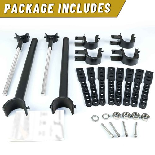 StarknightMT UTV Gun Rack - UTV Overhead Gun Holder Roof Gun/Bow Rack with Soft Padding, Adjustable Fits 21"-27" Spacing Compatible with Polaris Ranger Kawasaki Mule Uforce