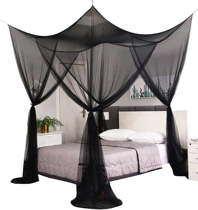 Mengersi Bed Canopy,Canopy Bed Curtains Bed Drapes for Full Queen King Size Bed,Mosquito Net Bed Curtains for Patio Indoor...