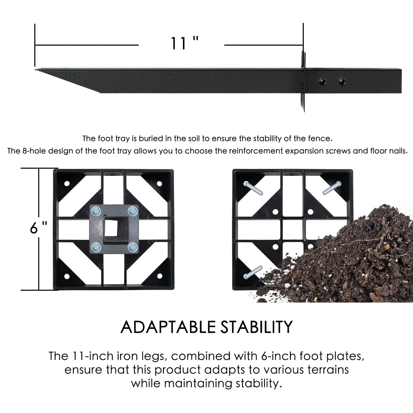Kozyard 50" W x 48" H Outdoor Privacy Screens Aluminum Post, Air Conditioner Fence Panels, Pool Equipment Enclosure, Trash Can Screens Fence Kit for Outside Backyard Patio (Black/ 2 Panels)