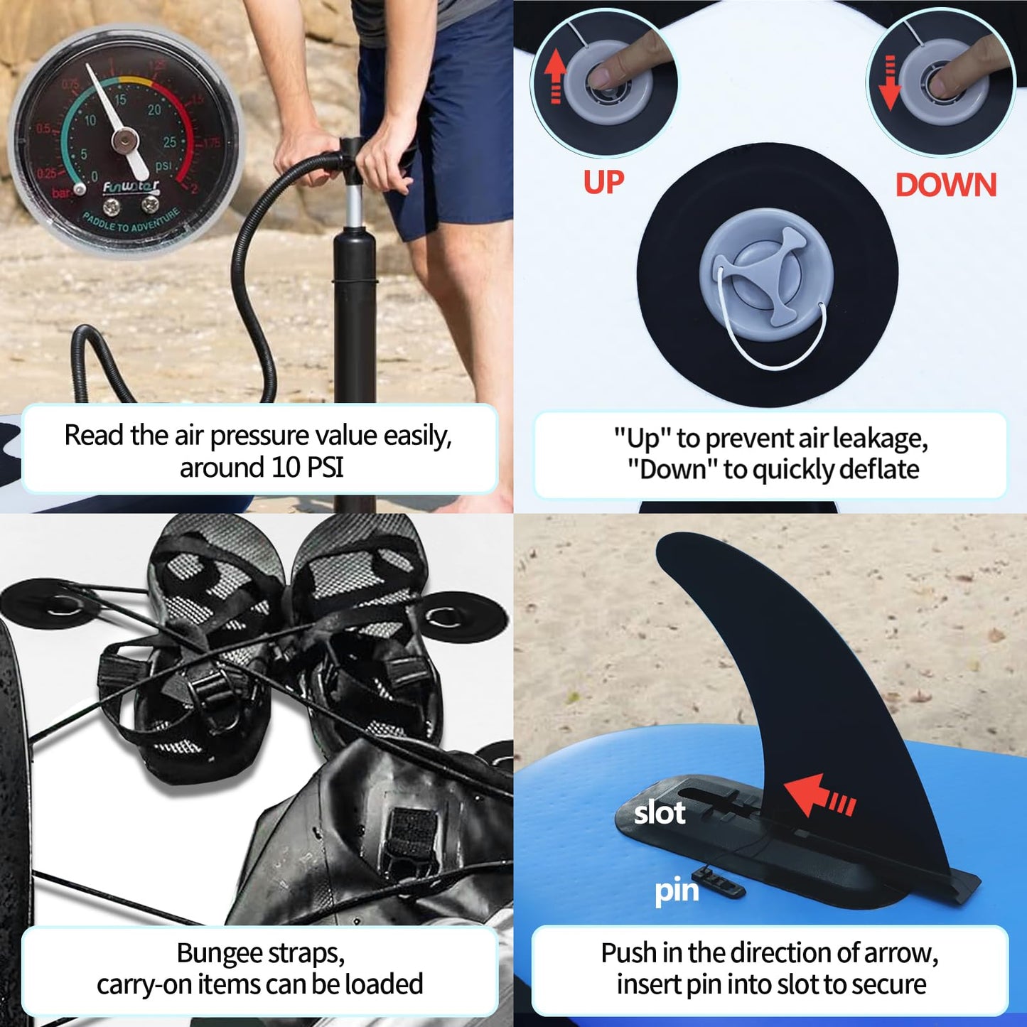 GZKYYLEGS Inflatable Stand Up Paddle Board SUP Accessories & Carry Bag, Wide Stance, Surf Control, Non-Slip Deck, Leash, Paddle and Pump, Standing Boat for Youth & Adult