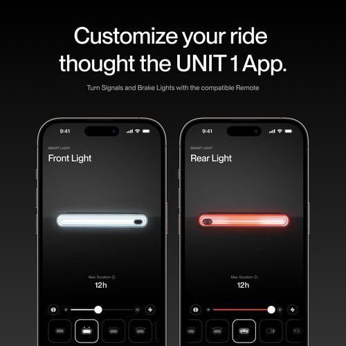 UNIT 1 Smart Light | Wireless LED Turn Signals & Brake Light | USB-C Rechargeable | Magnetic Mount | Nav Remote Compatible | App-Controlled Visibility via iOS & Android