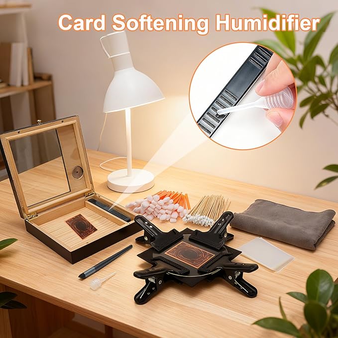 Fernlandia Sports Card Cleaning Kit, 211PCS Trading Card Cleaning Tools, Card Flattening Repair Kit to Erase Creases, Wrinkles, Stains