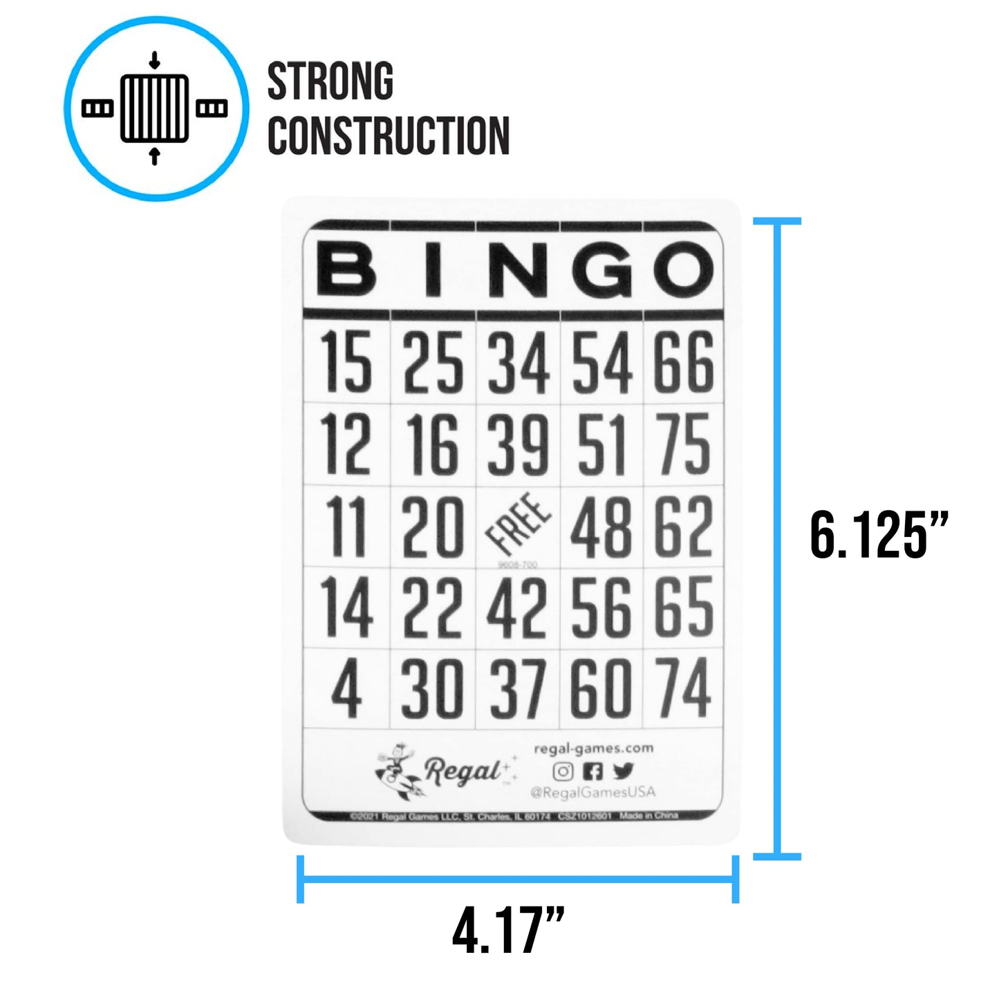 Regal Bingo Classic Bingo Cards Deck Reusable - Bingo Games for Family - 200 Playing Cards - White