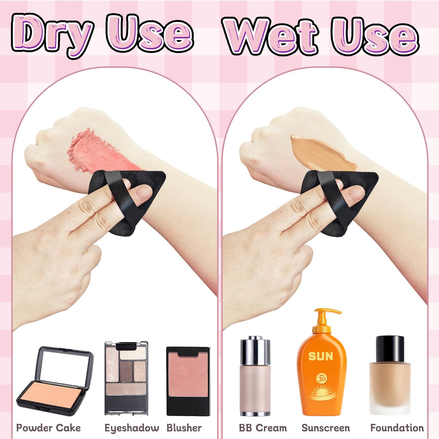 30 Pcs Powder Puff Face Soft Makeup Sponge,Triangle Powder Puffs for Face,Soft Velour Makeup Puff for Loose and Cosmetic Foundat