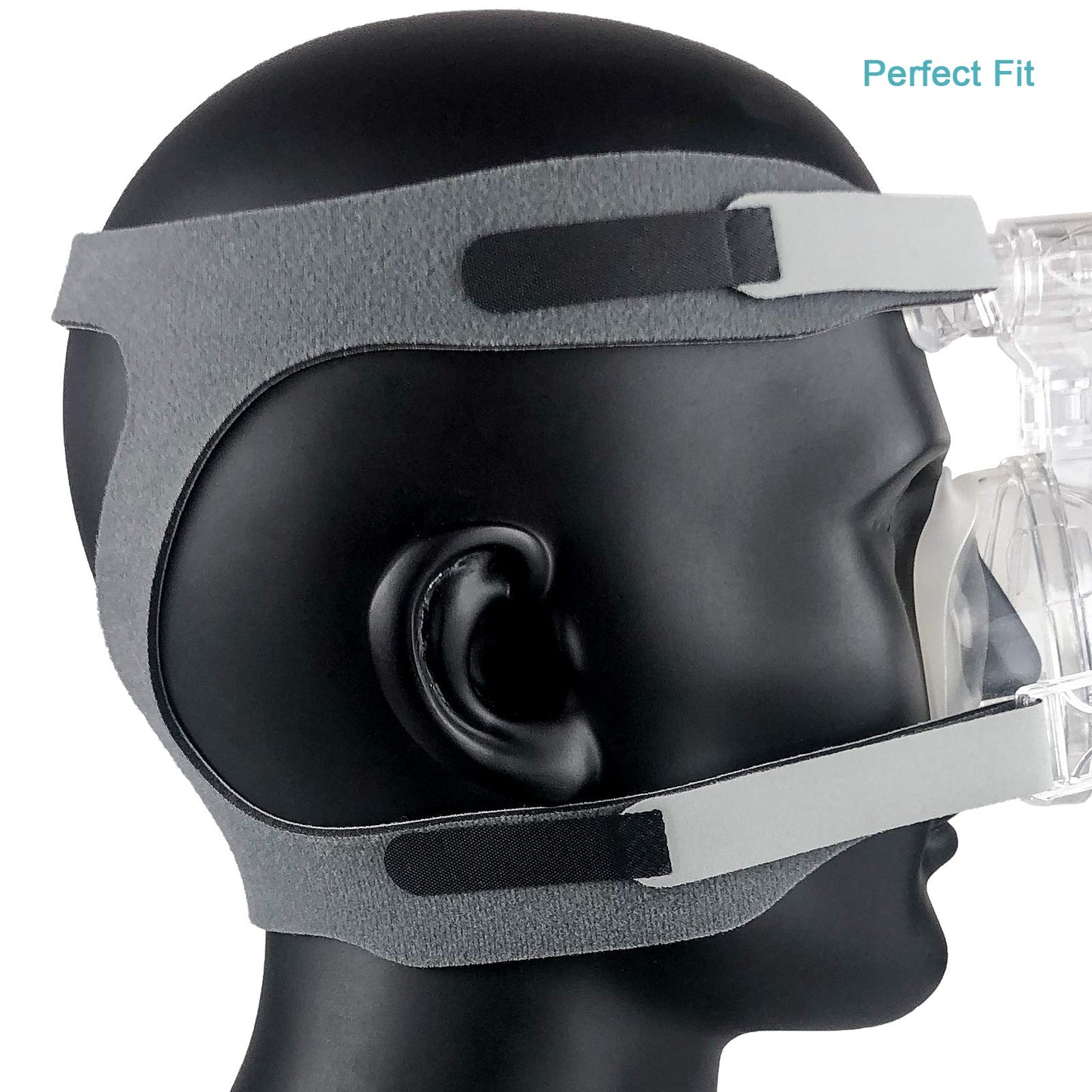 Upgaded Full Face CPAP Headgear CPAP Mask Straps Replacment for Mirage Series & Philips Respironics Non-Strechy Durable Design - (2-Pack // Black & Grey）