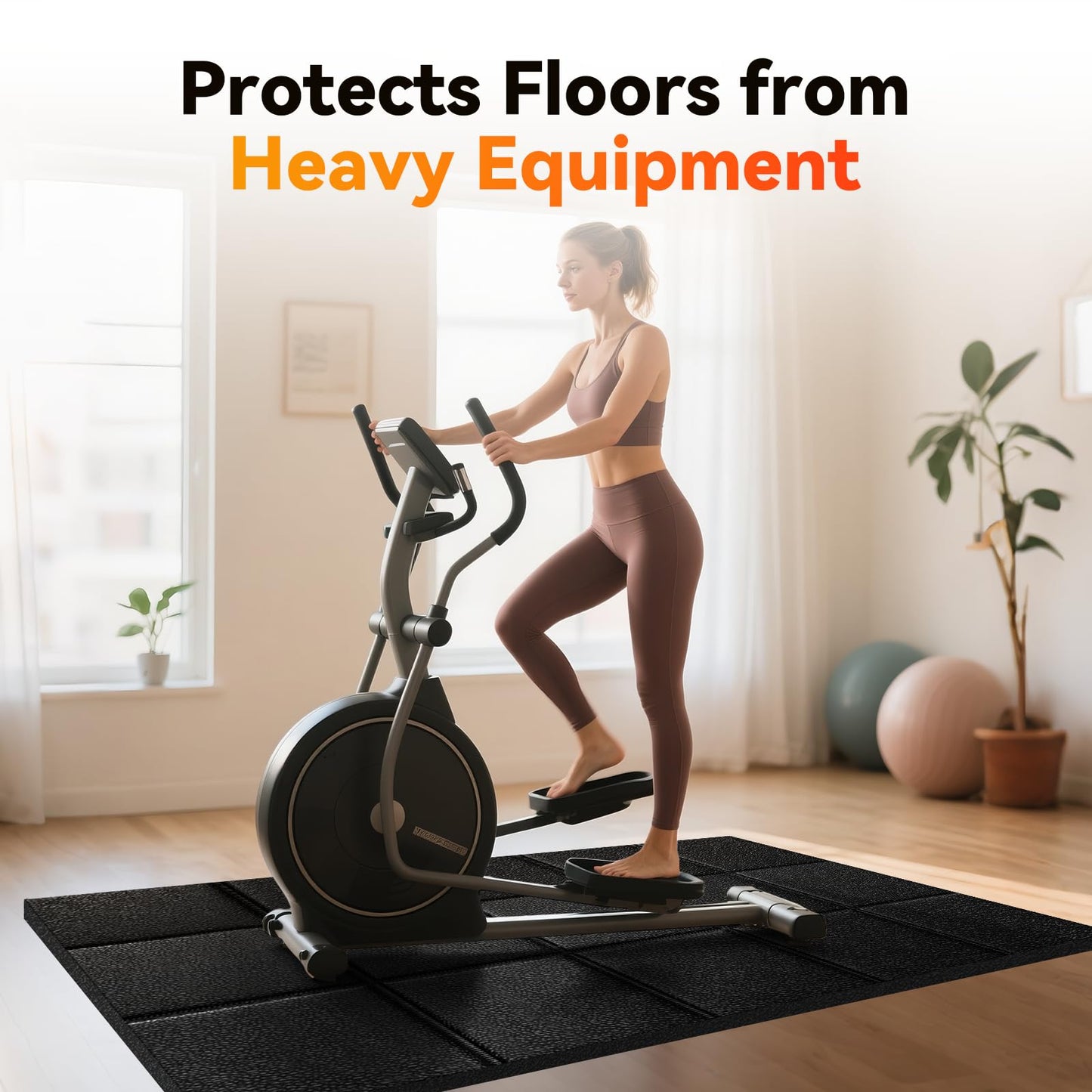 Stepwaver Walking Pad Treadmill Mat for Hardwood & Carpet Floors, 79" × 39.4", 0.2" Thick Extra Large Non-Slip Exercise Equipment Mat, Mat for Under Treadmill & Indoor Bike on Carpet