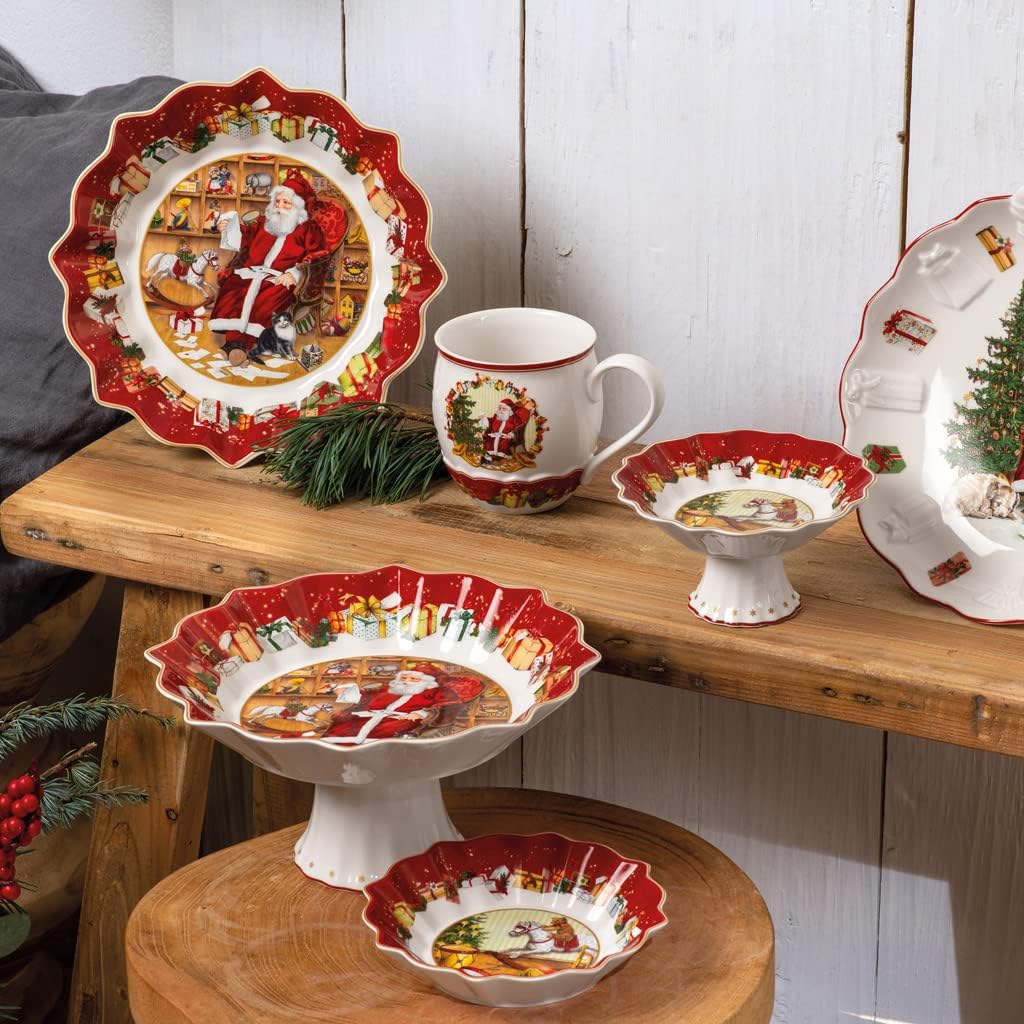 Villeroy & Boch Toy's Fantasy Christmas Pastry Bowl, Premium Porcelain, Colorful Festive Design