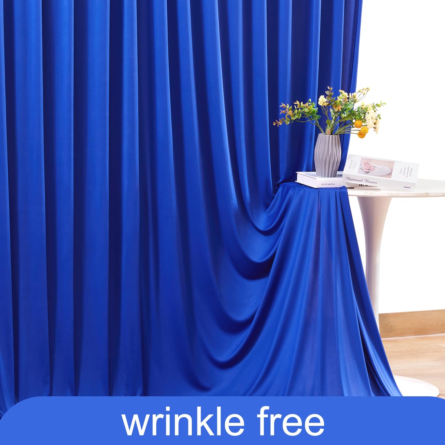 40ft x 10ft Wrinkle Free Royal Blue Wedding Backdrop Curtains for Party Bridal Shower Reception Decorations Royal Blue Fabric Curtain Backdrops Drapes for Photography Baby Shower Birthday Background