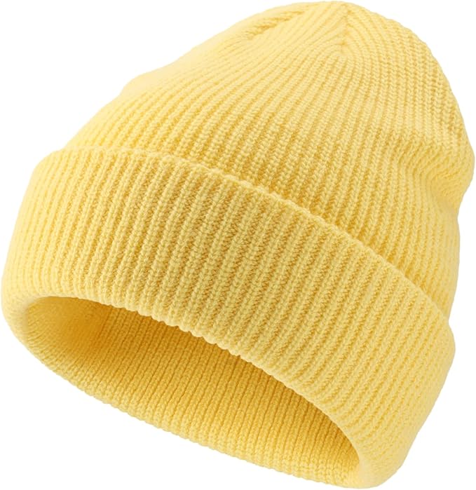 Connectyle Classic Double Layer Knit Beanie Hat Warm Thick Acrylic Winter Hats Daily Cuffed Beanies Watch Hat for Men Women